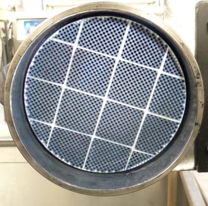 DPF after cleaning, clear and free-flowing